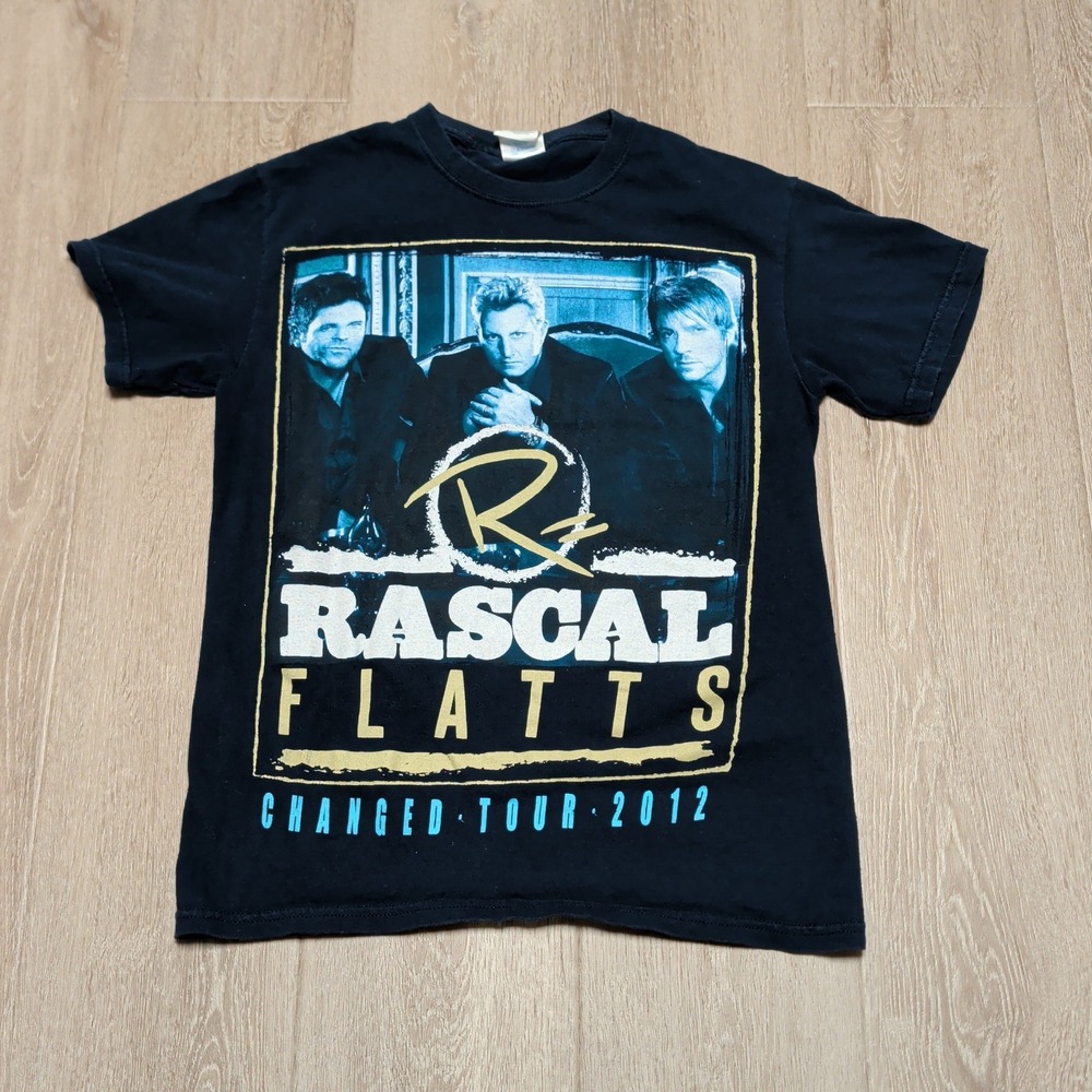 Rascal Flatts Changed Tour 2012 Concert Graphic T-Shirt Black Small Gildan Tee